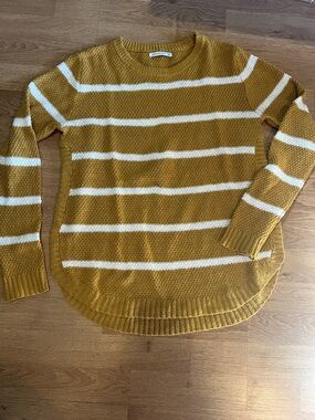 Staccato Mustard & White Striped Crewneck Sweater